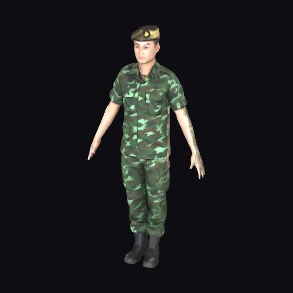 Camo Soldier Standing Tall