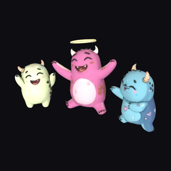 Cute Monster Trio