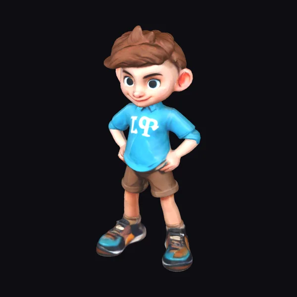 Cartoon Confident Boy