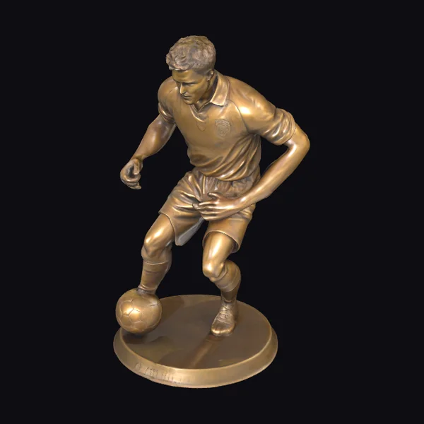 Soccer Player Bronze Statue