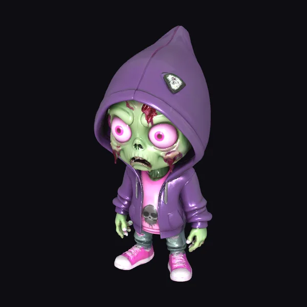 Zombie in Purple Hoodie