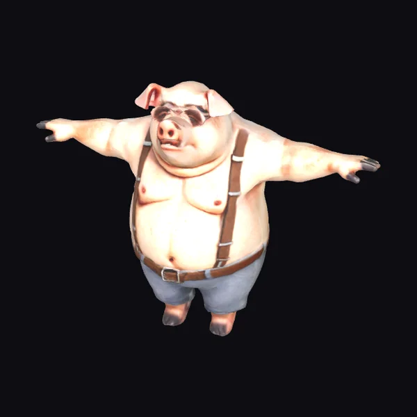 Anthropomorphic Pig Character