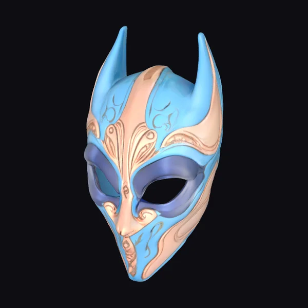 Anime Style Horned Mask