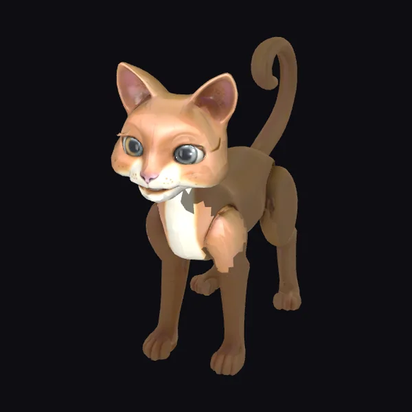 Articulated Cat Figurine