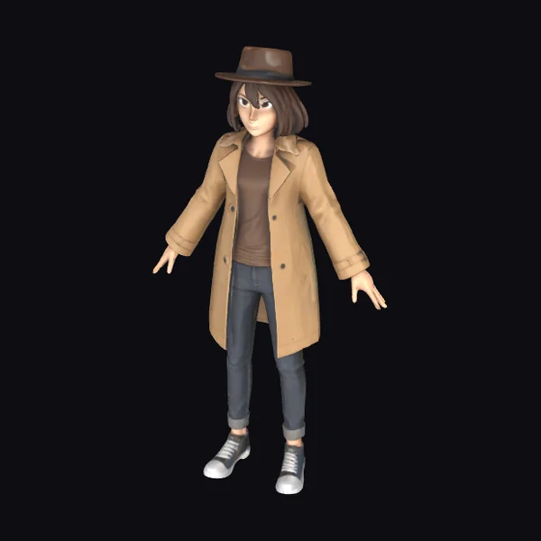 Young Female Detective Character