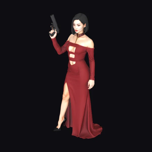 Woman with Red Dress