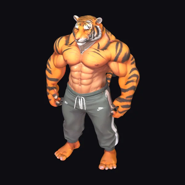 Muscular Anthro Tiger