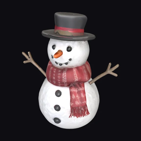 Snowman in Red Scarf