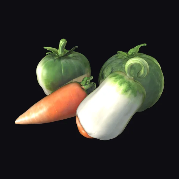 Vegetables on White Background