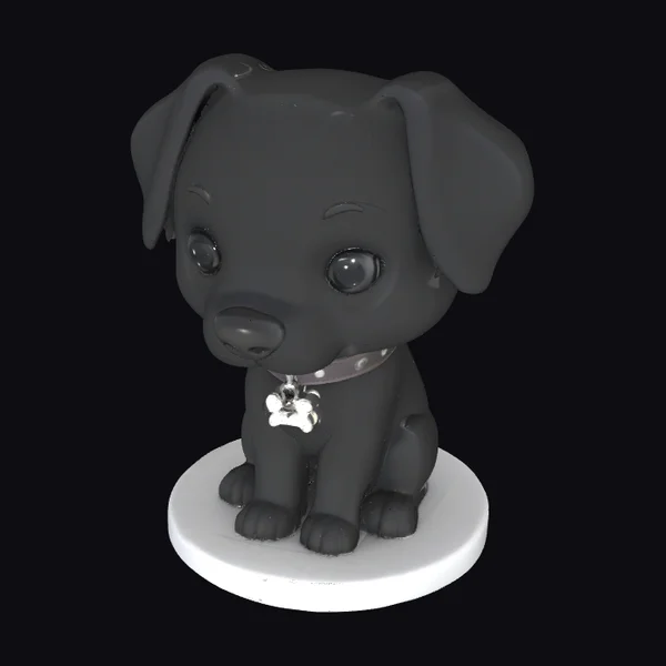 Black Puppy Figurine