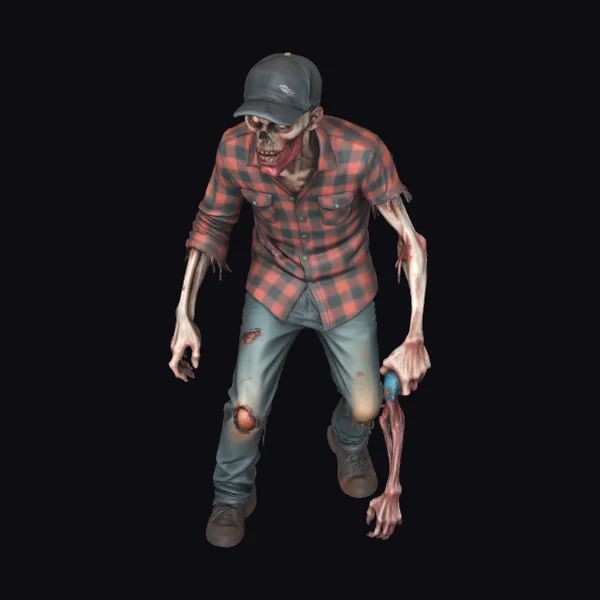 Zombie in Plaid Shirt