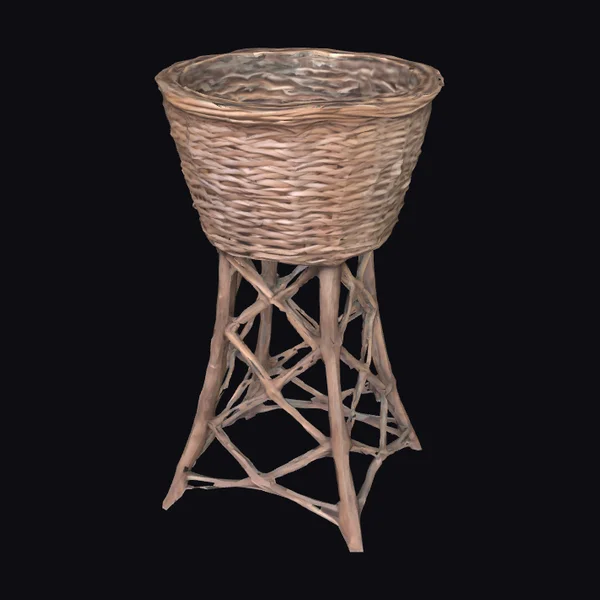 Woven Wicker Planter Stand