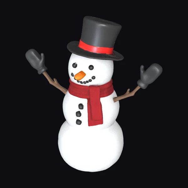 Snowman in Red Scarf