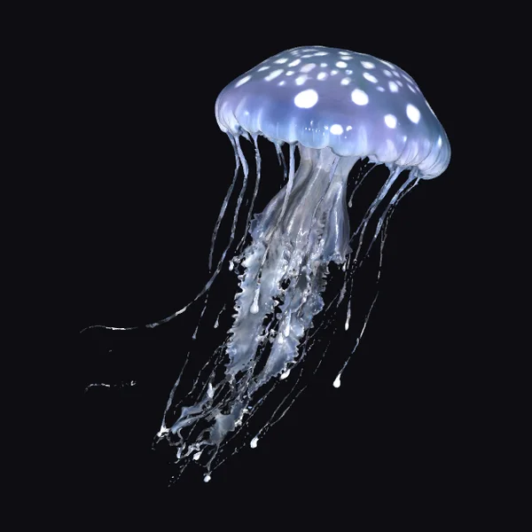 Glowing Blue Jellyfish