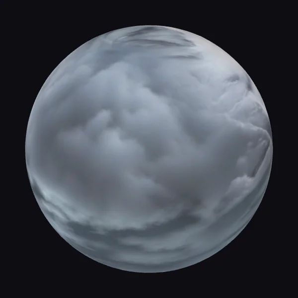 Gray Cloudy Planet Surface