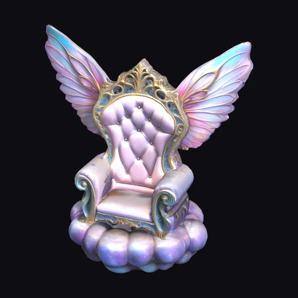 Winged Lavender Throne Chair