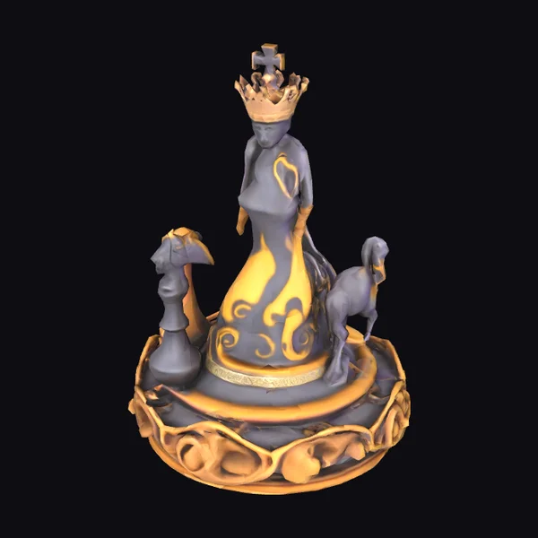 Abstract Queen Chess Piece