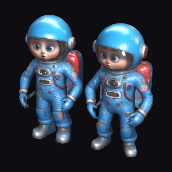 Astronaut Couple Kissing