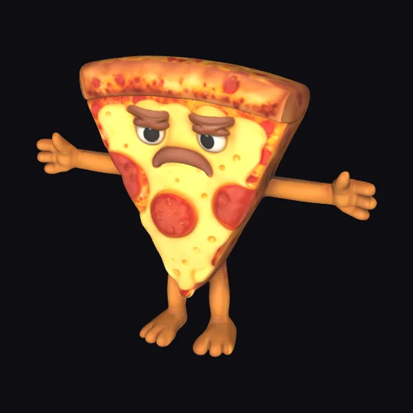 Angry Pizza Slice Character