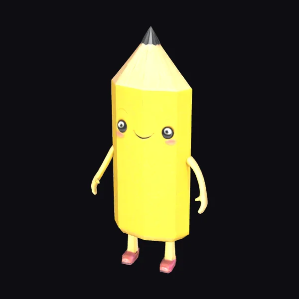 Smiling Pencil Character