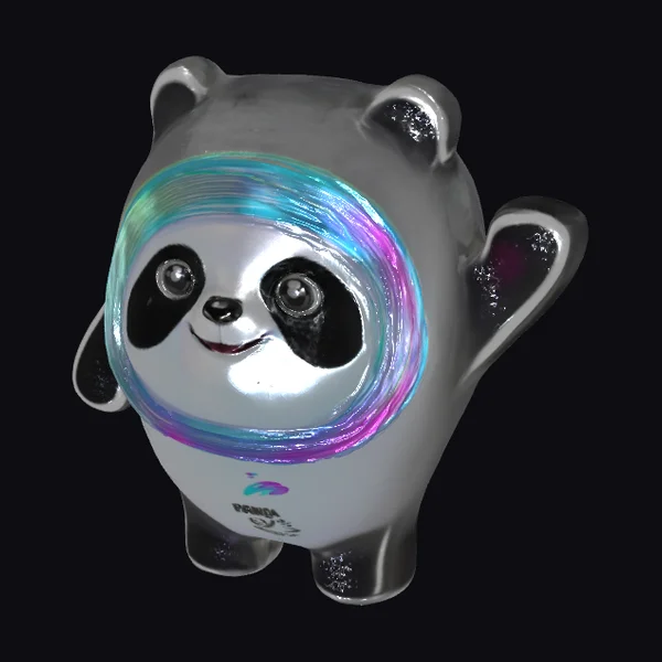 Rainbow Panda Figurine