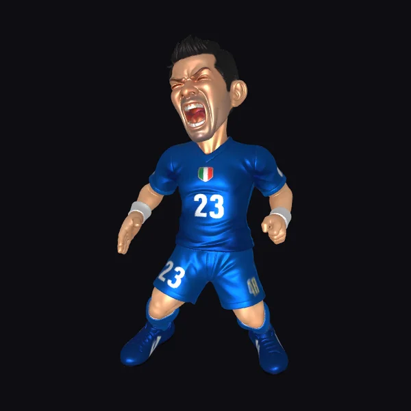 Soccer Player in Blue