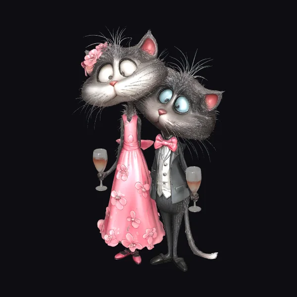 Lovesick Feline Couple