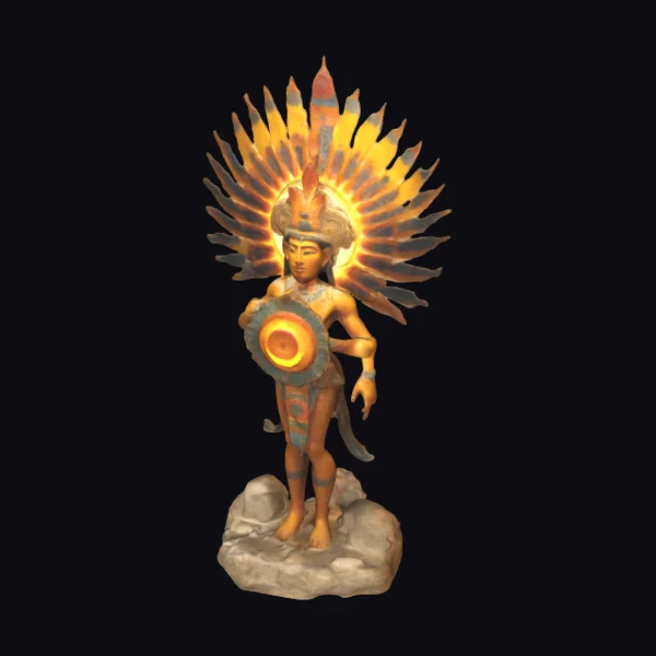 Aztec Sun God Statue