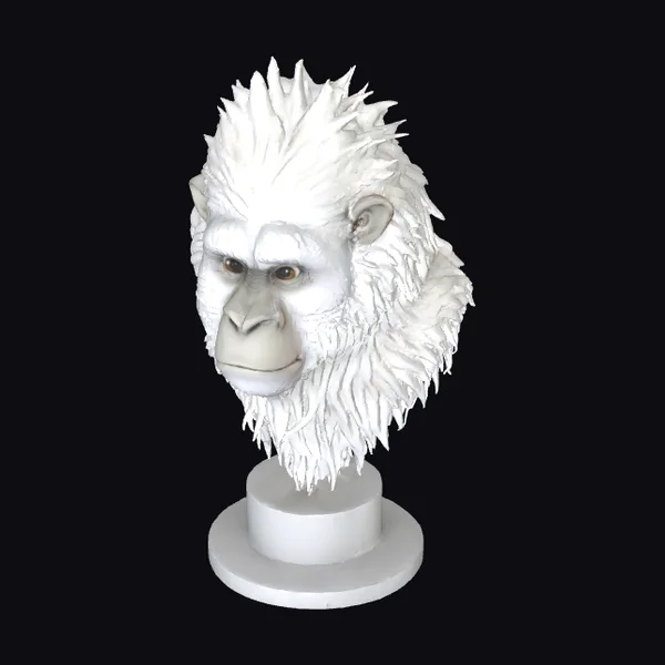 Yeti Bust on Pedestal