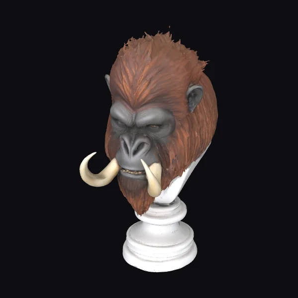 Yeti Bust on Pedestal