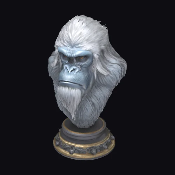 Yeti Bust on Pedestal