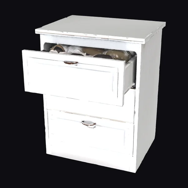 Distressed White Shoe Cabinet