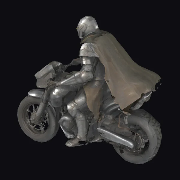 Armored Knight on Motorcycle