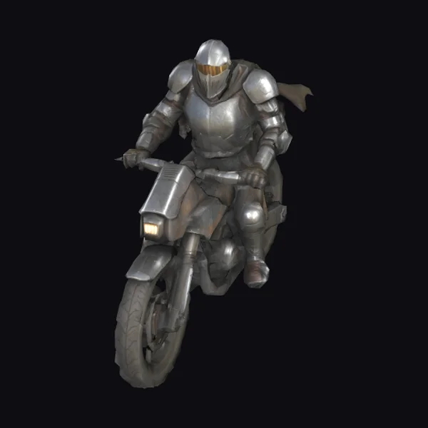 Armored Knight on Motorcycle