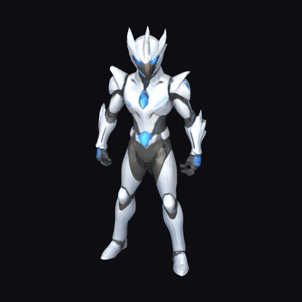 White Armored Hero Figure