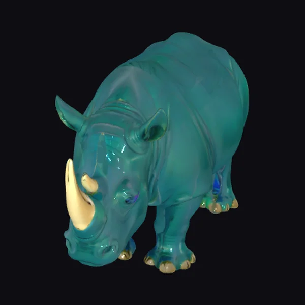 Iridescent Rhino Sculpture