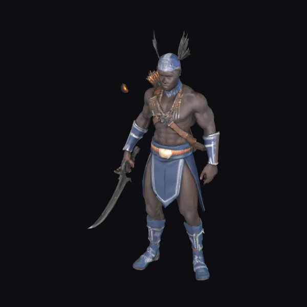 African Warrior with Sword