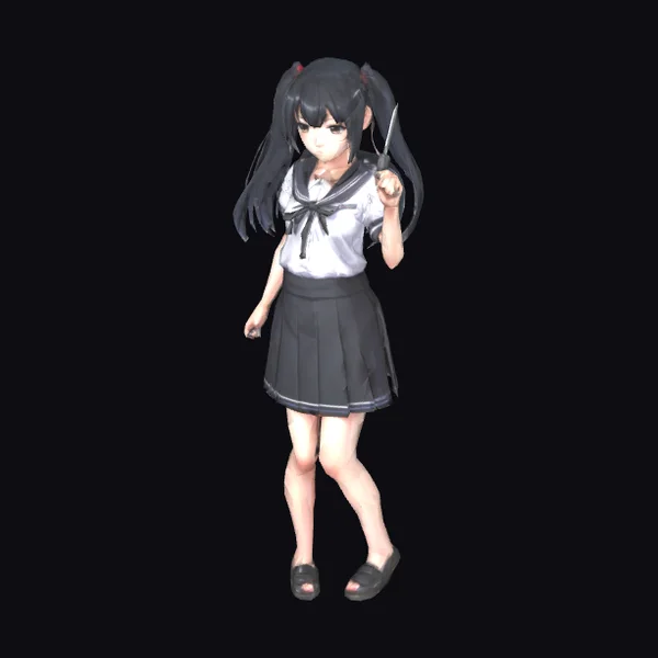 Anime Girl with Knife