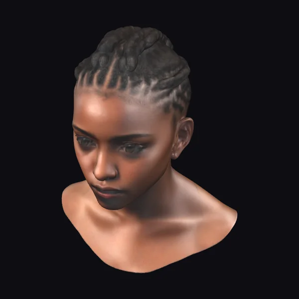 African Black Girl Bust