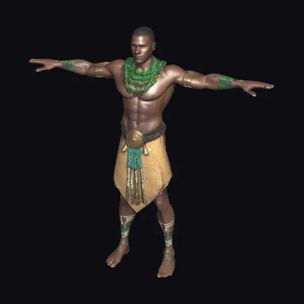 African Male Warrior Barefoot