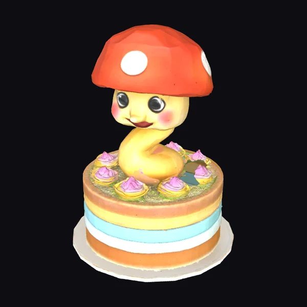 Cartoon Mushroom Cake Topper