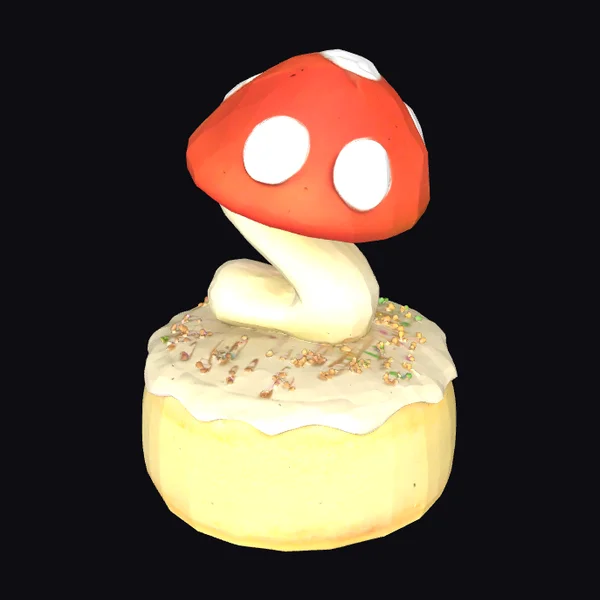 Cartoon Mushroom Cake Topper