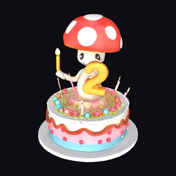 Cartoon Mushroom Cake Topper