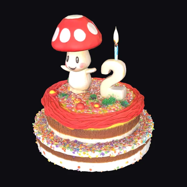 Cartoon Mushroom Cake Topper