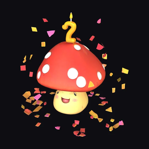 Cartoon Mushroom Birthday