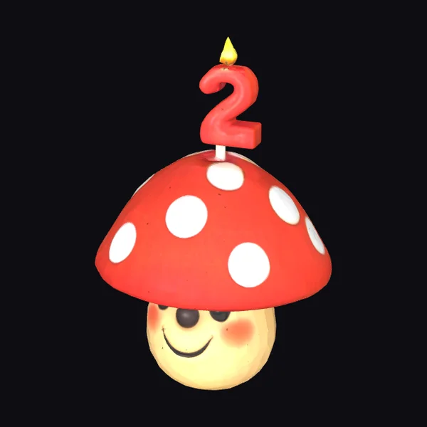 Cartoon Mushroom Birthday Candle