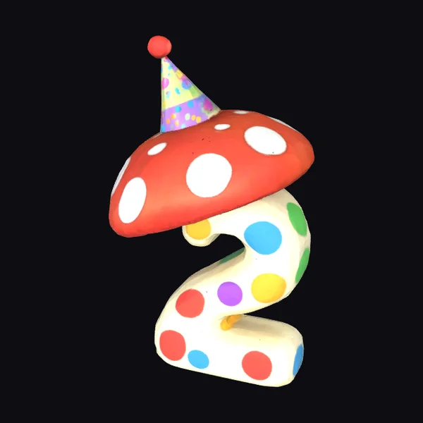 Cartoon Birthday Mushroom Number