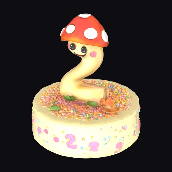 Cartoon Mushroom Number Cake