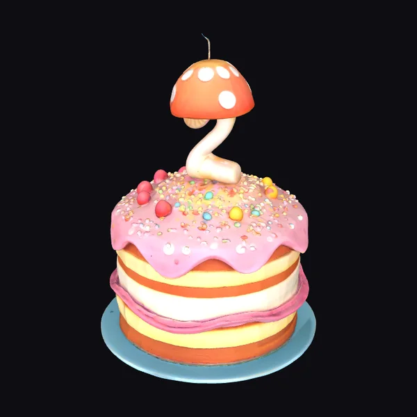 Cartoon Layered Birthday Cake