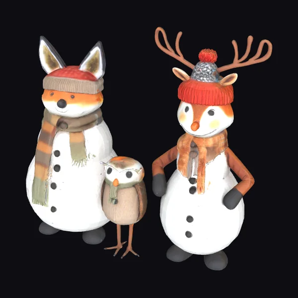 Snowman Woodland Friends